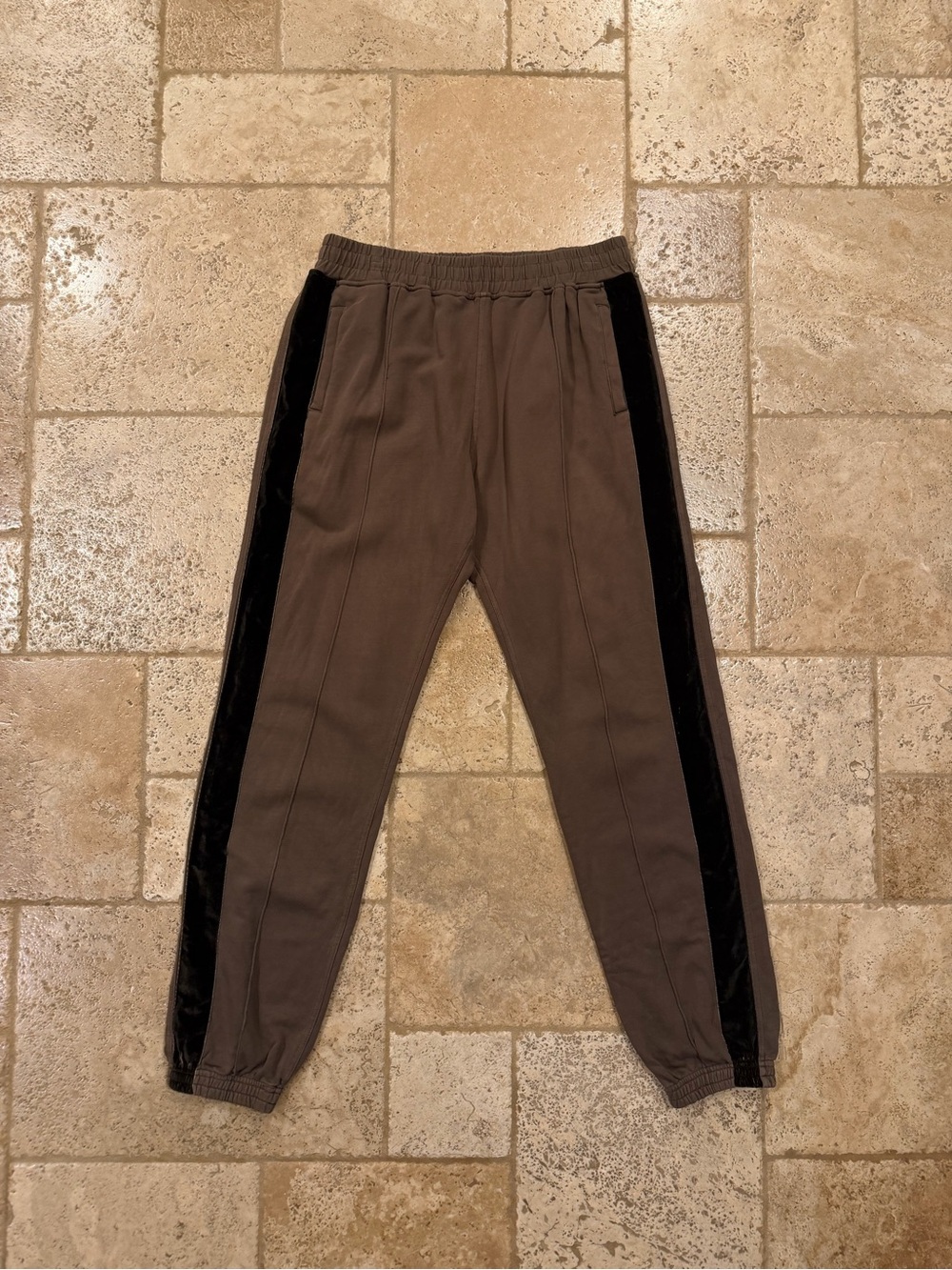 Haider Ackermann Perth Velvet Stripe Tux Brown Sweatpants
